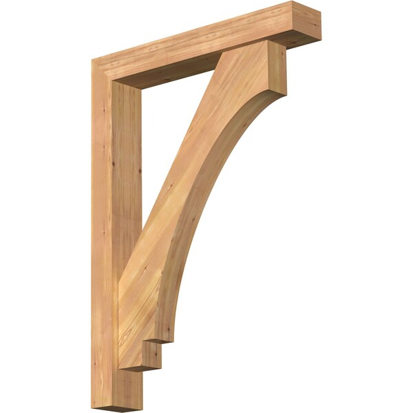 Ekena Millwork Imperial Block Smooth Bracket w/ Offset Brace, Western Red Cedar, 5 1/2"W x 32"D x 44"H BKT0604X32X44IMP05SWR - main